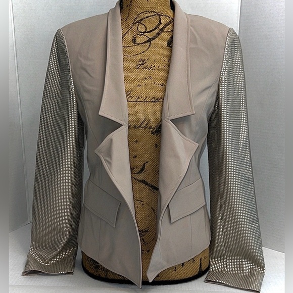 St. John Jackets & Blazers - ST JOHN CREAM BLAZER WITH STUDDED SLEEVES 6